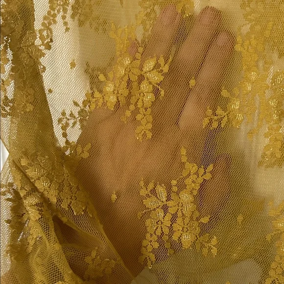 Intimately Free People Sheer Mustard Lace Sleeveless Top NWT size small - Picture 6 of 6